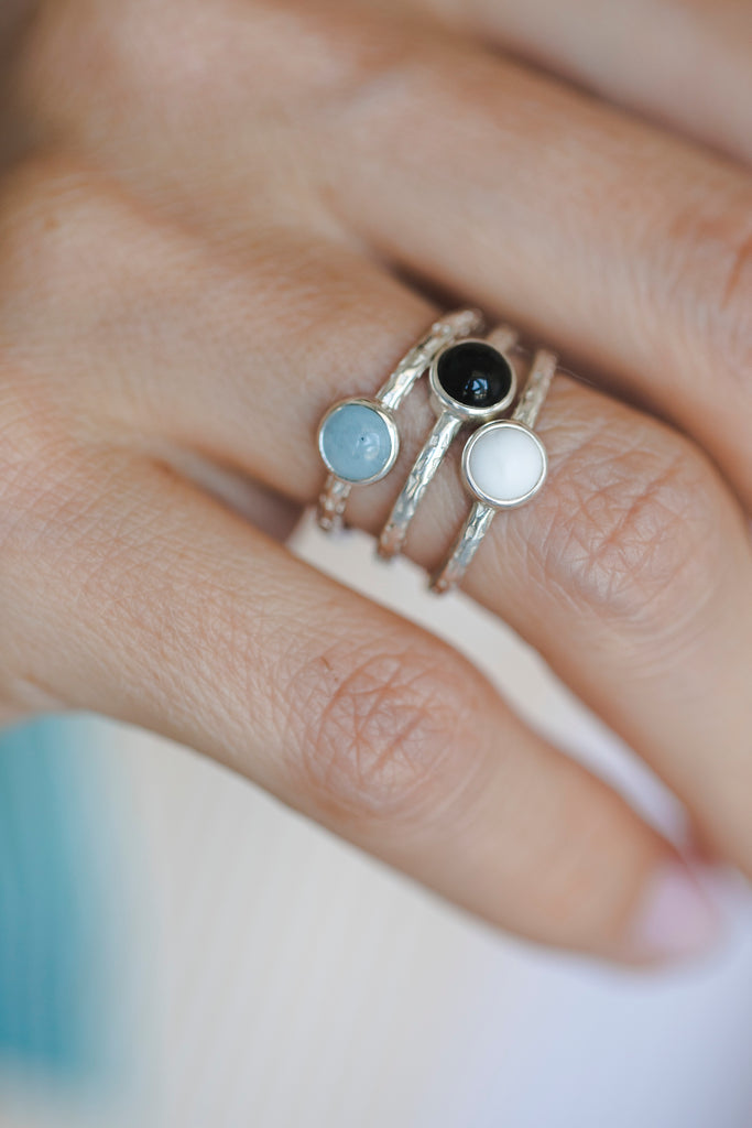 Agate silvere ring